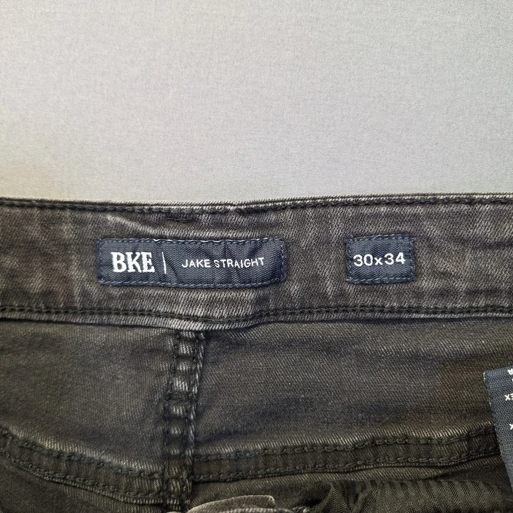BKE Jake Straight Jeans Mens 30x34 Faded Black Stretch Denim Pants